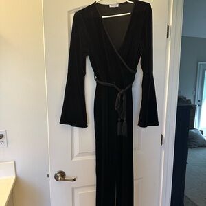 Calvin klein velvet  black jumpsuit sz 10